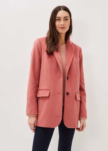 Phase Eight Amara Wool Coats Dark Coral USA | 7518263-HO